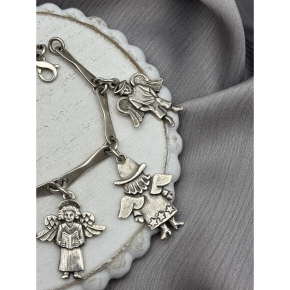 Rare Vintage Jeep Collins Solid Sterling Silver 7 Charms Bracelet 7 In / 42.11 G - Picture 4 of 9